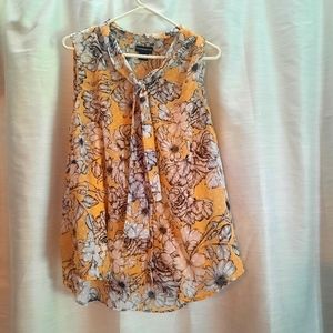 Yellow Floral Liz Claiborne Sleeveless Blouse  *BOGO*